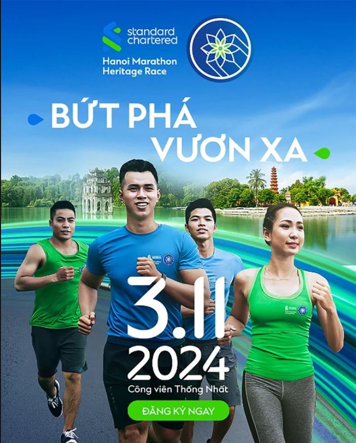 ĐĂNG KÝ THAM GIA GIẢI CHẠY STANDARD CHARTERED HANOI MARATHON - HERITAGE RACE 2024 (diễn ra vào ngày 3/11/2024)
